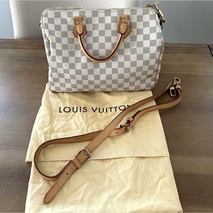 Louis Vuitton Speedy 30 Bandouliere Damier Azur